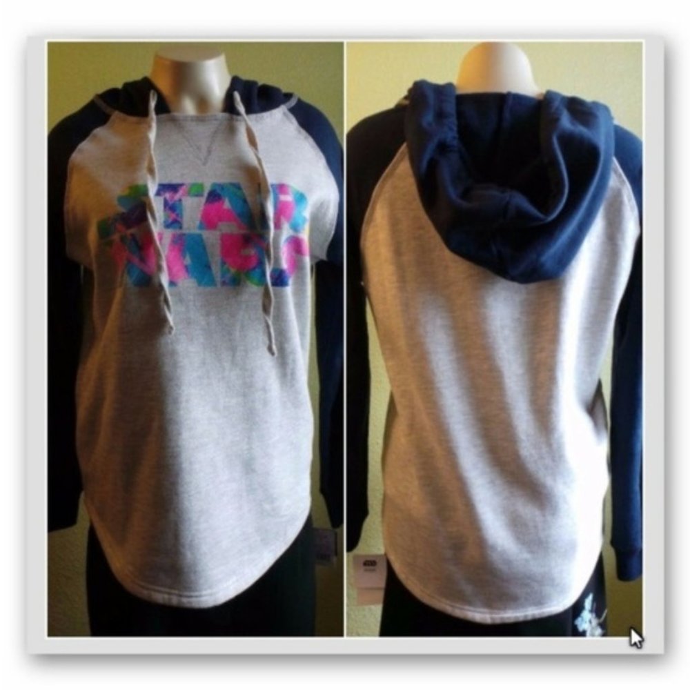 NWT Juniors' Star Wars Graphic Raglan Hoodie Sweater S